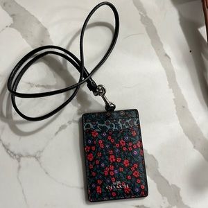 Coach Floral Lanyard Card Holder